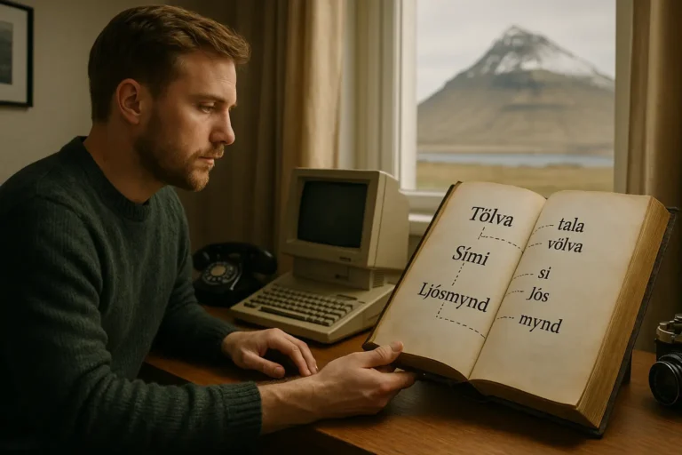 Como o islandês cria novos significados através de palavras compostas e imaginação linguística